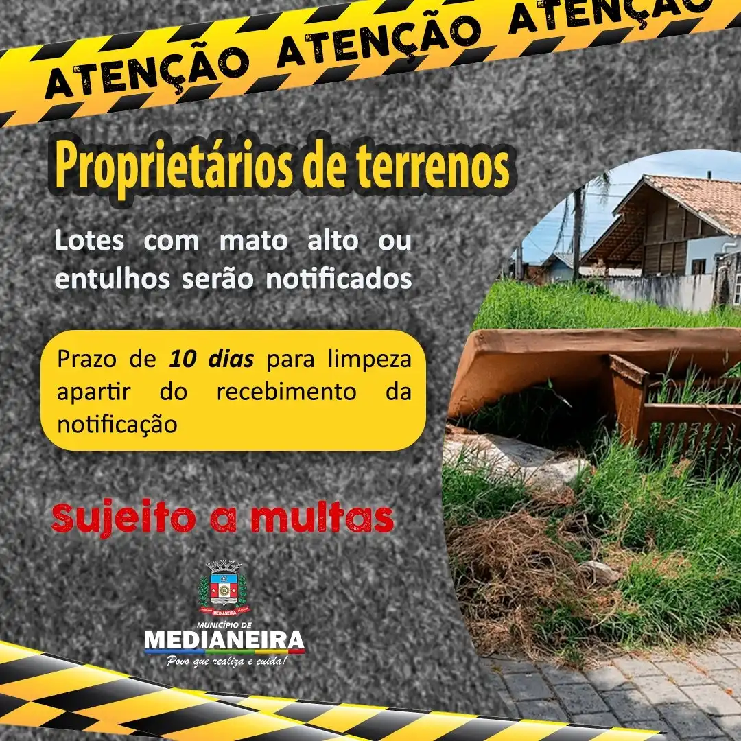 Atenção proprietários de terrenos