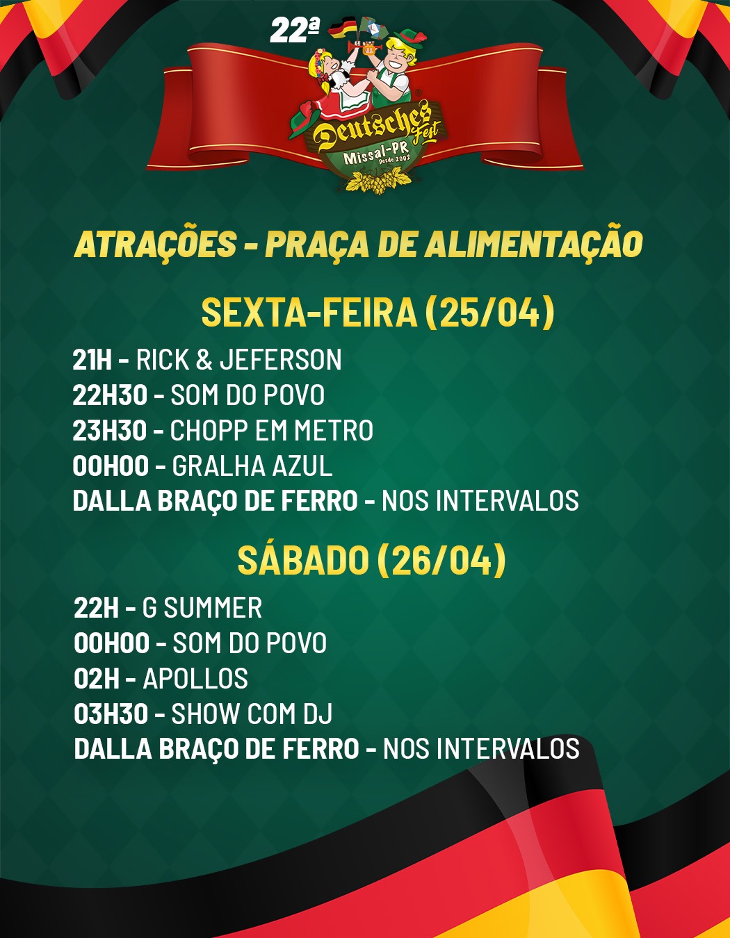 Atrações Musicais - Deutsches Fest