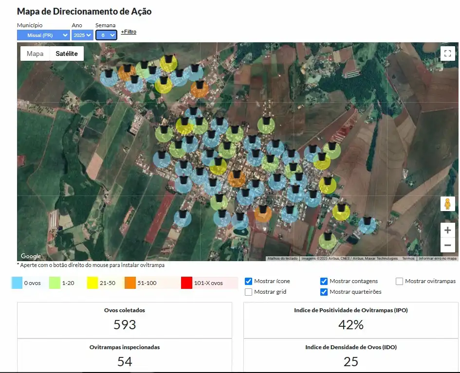 Levantamento feito pelo setor de endemias de Missal aponta um índice de mais de 40% de infestação do Aedes aegypti