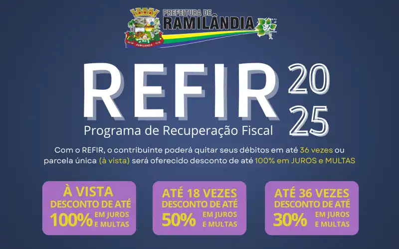 Programa de recuperação de crédito fiscal do Município de Ramilândia - REFIR 2025