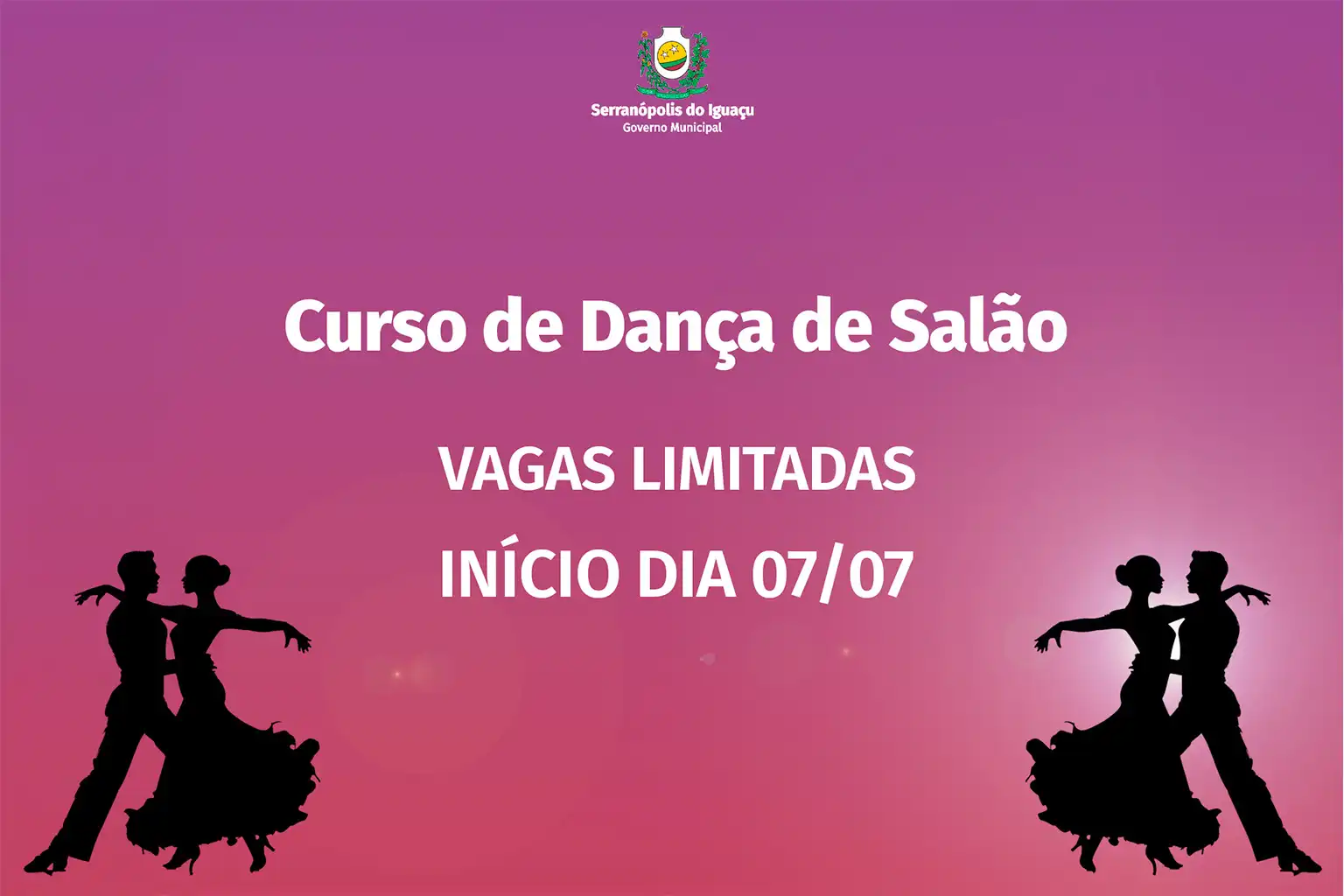 Departamento de Cultura abre inscrições para curso gratuito de dança de salão
