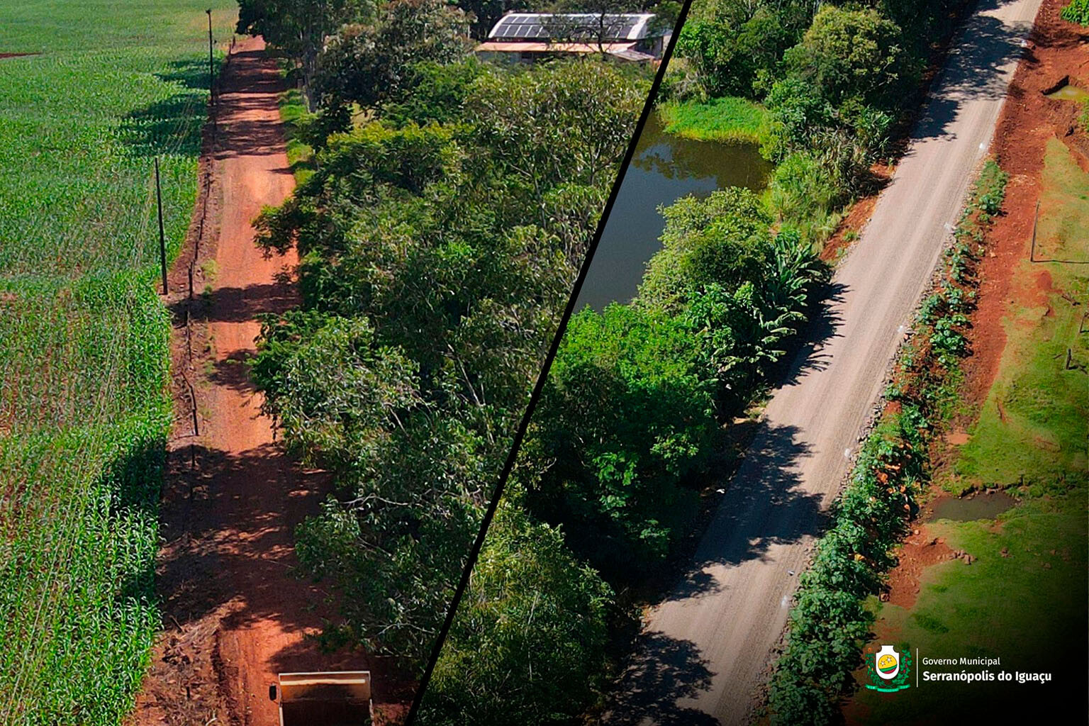 Concluído novo trecho de asfalto na estrada Linha Pinheirinho