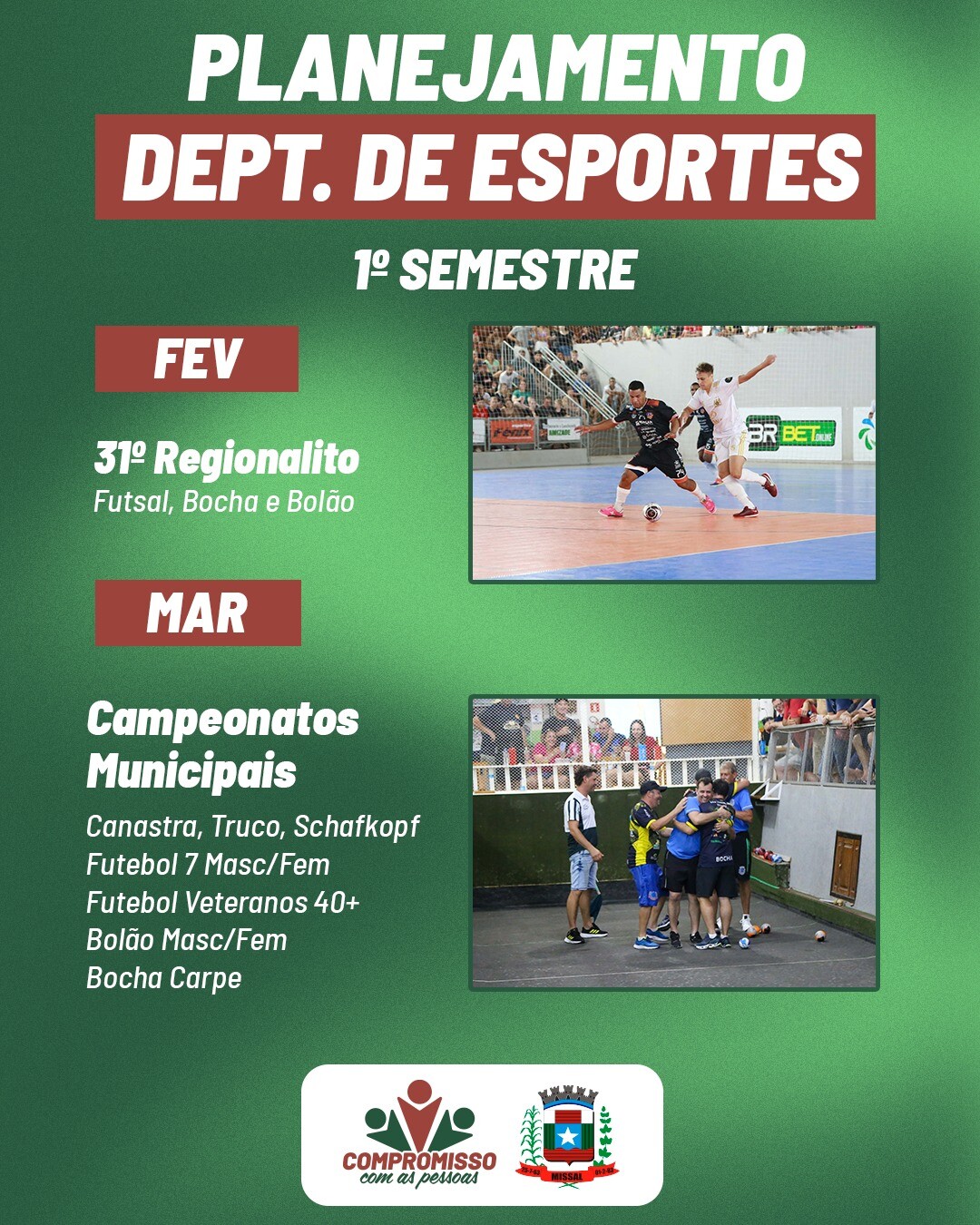 Cronograma Esportivo 1º Semestre