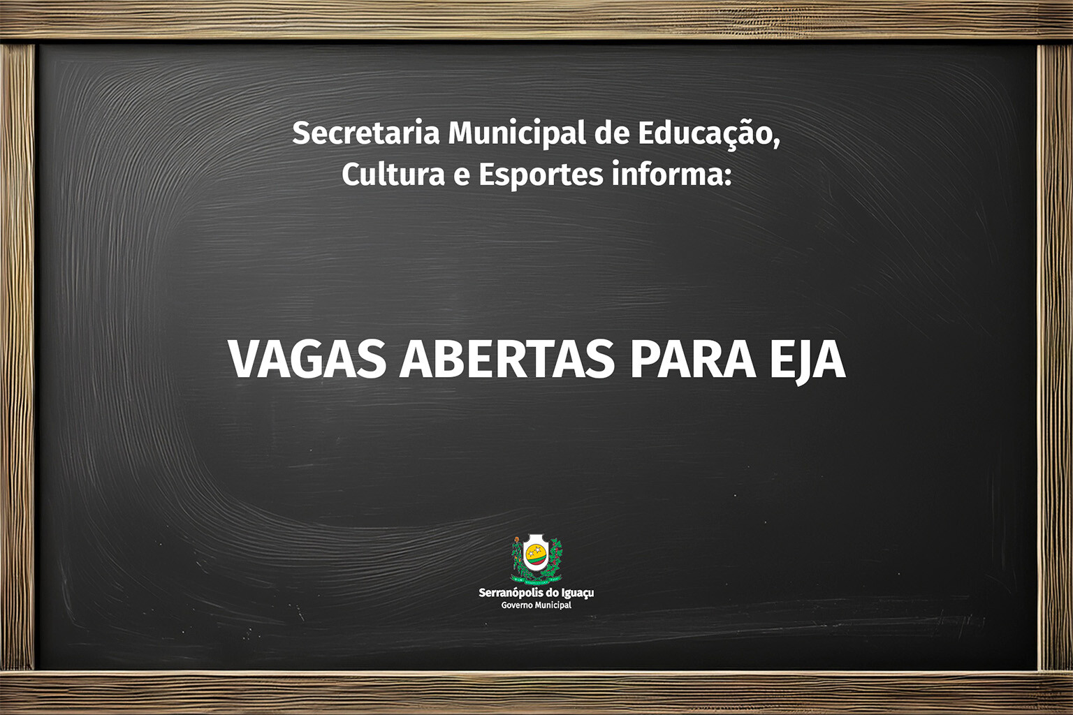 Serranópolis do Iguaçu abre vagas para Educação de Jovens e Adultos