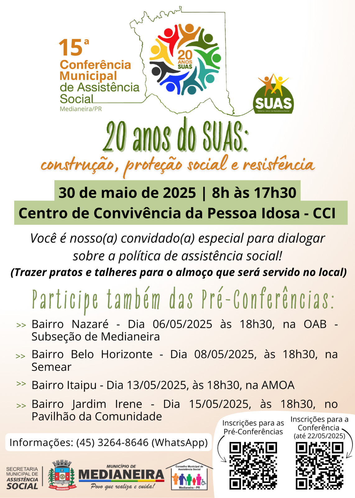 Município de Medianeira e CMAS realizam 15ª Conferência Municipal de Assistência Social