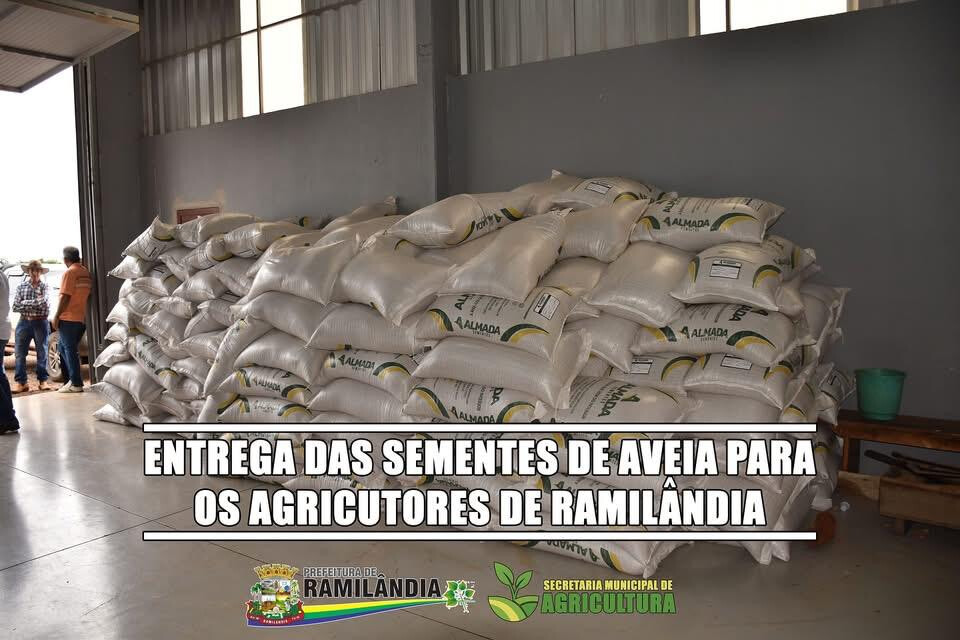 Distribuição das sementes de aveia para os agricultores