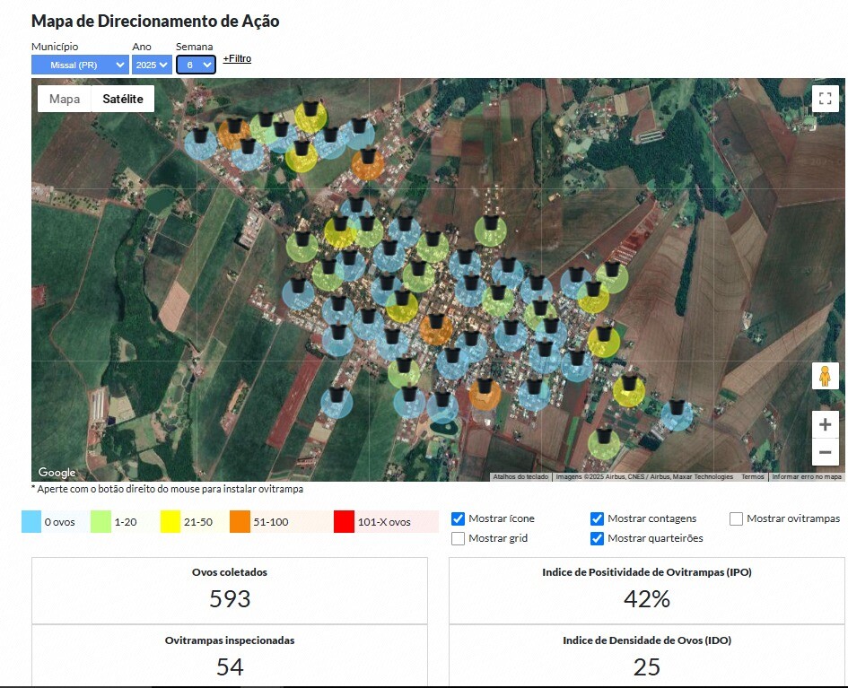 Levantamento feito pelo setor de endemias de Missal aponta um índice de mais de 40% de infestação do Aedes aegypti