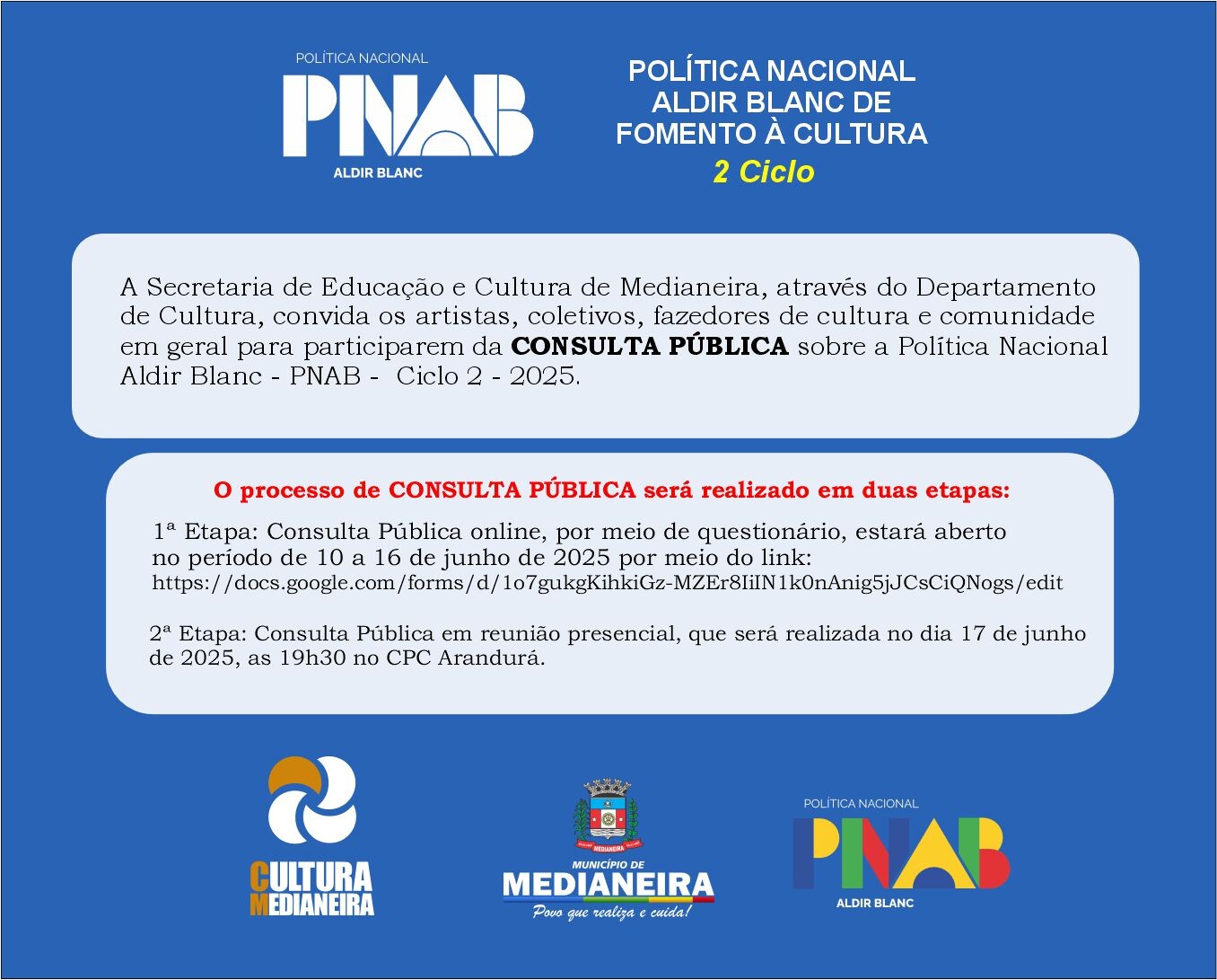 Cultura abre consulta pública sobre Política Nacional Aldir Blanc - PNAB 2025