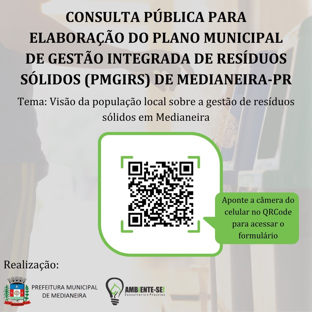 Consulta pública para Elaboração do Plano Municipal de Gestão Integrada de Resíduos Sólidos (PMGIRS)