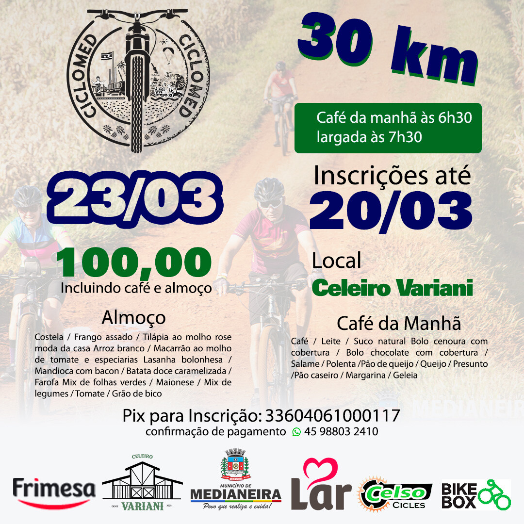 Atenção ciclistas! Março tem primeira etapa do Ciclomed